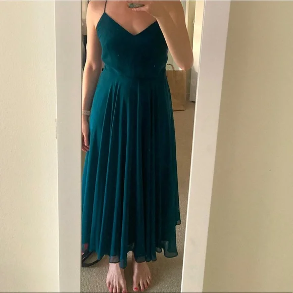 Jenny Yoo | Dresses | Emerald Green Jenny Yoo Midi Dress | Poshmark